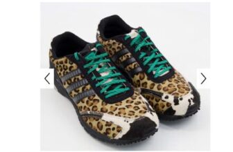 Tan & Black Leopard Pattern Adizero Adios OG Trainers