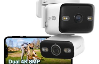Tapo C575D 4K Dual Lens Outdoor Security Camera, Pan Tilt CCTV Camera Outdoor with 170 Wide Angle, 18x Zoom