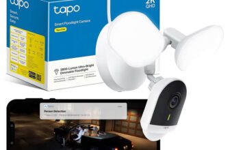 Tapo C720 Floodlight Outdoor Security Camera, 2800-Lumen Ultra-Bright, 2K QHD 4MP, 270 Detection Zone, Wi Fi Camera No Monthly Fee