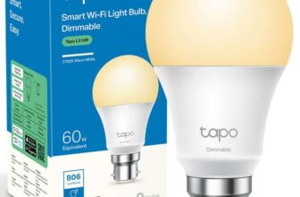 Tapo L510B WiFi Smart Bulb, B22 Smart Light Bulb, 8.3W (60W), Dimmable, Energy Saving, Schedule & Timer, Away Mode, Energy Saving