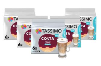 Tassimo Costa Skinny Latte Coffee Pods (Pack of 5, Total 60 Pods, 30 Servings)