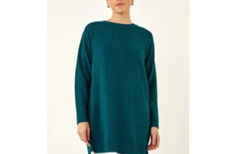 Teal Mock Shirt Knitted Dress