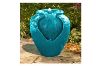 Teamson Home Garden Water Feature with Lights – Teal