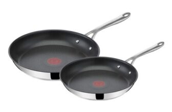 Tefal Jamie Oliver Cooks Direct Stainless Pancake Pan Set 20/28cm