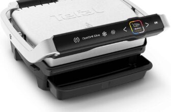 Tefal Optigrill Elite, 12 Cooking Programs, Measure Cook Technology, Temperature Intelligence, Removable Non-Stick Plates, Dishwasher Safe, GC750D40 – Stainless Steel