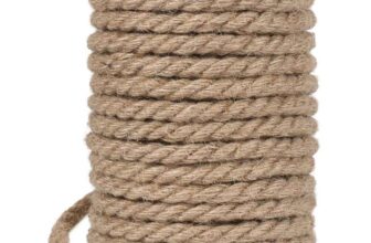 Tenn Well 10mm Jute Rope, 15m, 50 Feet Thick and Strong Natural Jute Twine