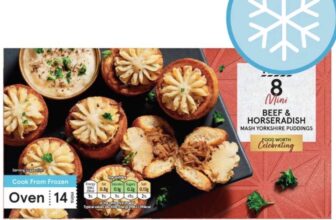 Tesco 8 Beef & Horseradish Mash Yorkshire Puddings 112g – Clubcard Price