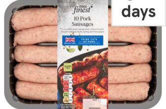 Tesco Finest 10 Traditional Pork Sausages 667G (Clubcard price)