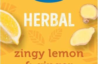 Tetley Zingy Lemon & Ginger Herbal Tea Bags – Naturally Caffeine-Free – 25 Teabags