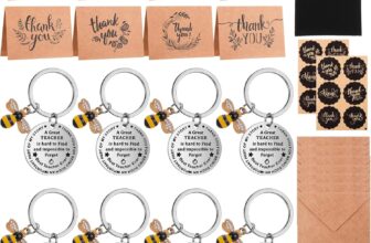Thank You Gift for Teacher,8 Pack Thank You Card with Envelopes Keychain Brown-Paper Thank You Cards with Envelopes Stainless Inspirational Keychain for Thanksgiving Christmas Graduation Gifts