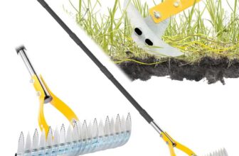 Thatch Rake for Lawn, 38cm Adjustable Head Weed Tool, Dethatcher Rake to Cleaning Dead Grass – Sold by BlumeTrec / FBA