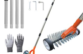Thatch Rake with Wheels for Lawn, 38- 66 Adjustable Handle Scarifying Rake for Moss, 21 Tines Yantu-UK / FBA