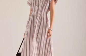 The Bobbie Short-Sleeve Fitted-Waist Midi Shirt Dress by Pilcro