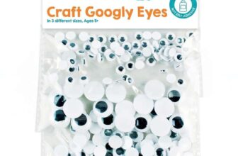 The Box 200 Googly Eyes for Crafts, Self-Adhesive Free, 7-15mm White Craft Eyes in 3 Mixed Sizes, Stick on for Crochet Toys, Card Making.