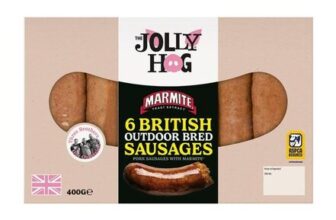 The Jolly Hog 6 British Marmite Sausages 400g (Nectar)