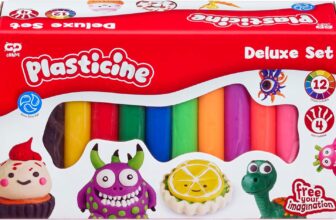 The Original Plasticine, Deluxe Refill Set 12 Colours of Modelling Clay with Sculpting Tool & Instructions Reusable, Non-Hardening Craft Fun Creative Play for Kids Ages 3 Classic Clay Kit