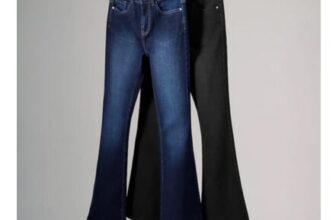 The Set 2 Pack Flared Denim Jeans mid Blue/Black