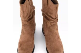 The Very Collection Wide Fit Flat Slouch Calf Boot – Brown