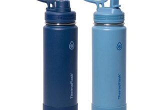 ThermoFlask Stainless Steel Water Bottle 710ml, 2 Pack in 3 Colours