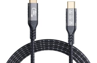 Thunderbolt 4 USB-C Cable, 6.6ft, 40Gbps, 8K/4K, Black