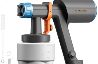 Tilswall Paint Sprayer Dreamer600 600W HVLP 1200ML/Min Electric Spray Paint Gun with 3 Nozzles & 3 Patterns, Easy to Clean for Fences, Sheds, Walls, Ceilings, Furniture, Cabinets, Garden & DIY