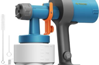 Tilswall Paint Sprayer Shark600, Ultra-Light HVLP Electric Fence Paint Sprayer, Easy to Clean Paint Spray Gun with 3 Nozzles & 3 Patterns,Ideal for Garden Fence, Sheds, Furniture, Walls, Ceilings