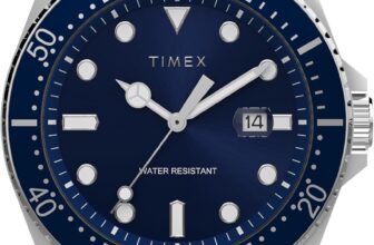 Timex Mens Trend 42 mm Watch – Black Silicone Strap Black Dial Silver