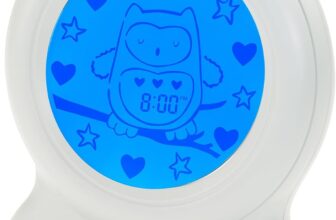 Tommee Tippee Groclock Sleep Trainer Clock, Alarm Clock and Nightlight for Young Children, USB-Powered White 499055