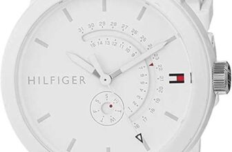 Tommy Hilfiger Mens Analogue Quartz Watch – White Dial, White Silicone Strap, Day & Date Functions, 44mm Case, 3ATM Water Resistant