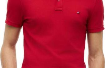 Tommy Hilfiger Mens Short Sleeve Slim Fit Polo Shirt with Button Placket – size M