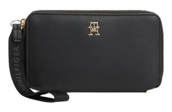 Tommy Hilfiger Womens Logotape Compact Zip Wallet Black