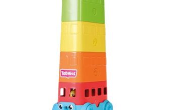 Toomies Hide and Squeak Stacker Bus Toy for Toddlers