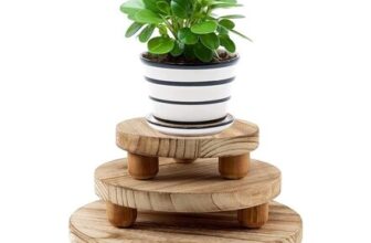 Toothbace 3-Piece Wood Plant Stands, 6/8/10 Inches, Indoor Decor