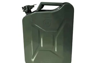Top Tech 20ltr Petrol Metal Jerry Can (Green) – UN Approved – Free C&C