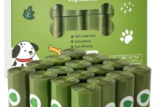 Topfree Poo Bags for Dog Waste, 18 Rolls 180 Dog Poop Bags, Super Strong 100% Leak Proof Dog Poo Bags (Green)