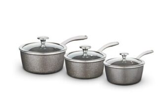 Tower Cerastone Pro 3-Piece Saucepan Set 18/20/22 Cm Graphite