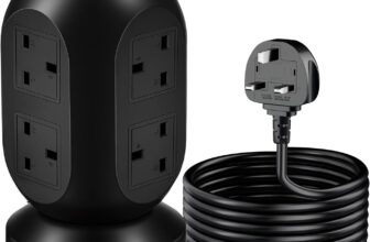 Tower Extension Lead-Power Strips with USB Ports with 8 Outlets and 2 USB Ports,2USB-C(PD20W)Power Tower Extension,Extension Cable with 6 Feet Extension Cord with Multiple Outlets for Home Office Dorm
