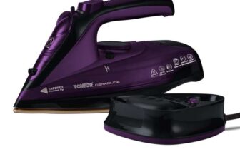 Tower T22008 CeraGlide Cordless Steam Iron with Ceramic Soleplate and Variable Steam Function, 2400 W, Purple