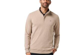 TravisMathew Mens Cloud Quarter Zip 2.0 Golf mid Layer – Portabella