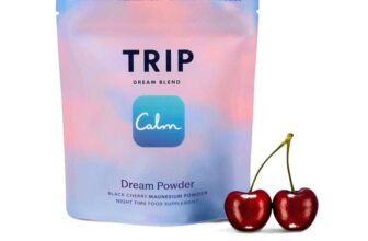 Trip Dream Powder Black Cherry Flavour Night-Time Wind-Down Drink with Magnesium Glycinate, Tart Cherry, L-Theanine, S & S £15.74