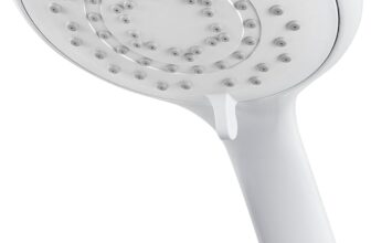 Triton Showers Showerhead Bathroom Accessory Water 5 Spray Patterns High Pressure Shower Heads 8000 Series White Finish Head Set Shower Accessories