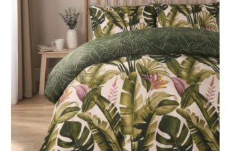 Tropical Duvet Cover Set Leaves Reversible Soft Bedding Quilt