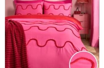 Tufted Wave Duvet Set – Hot Pink/Red King
