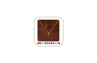 Turandoss April Birthstones Necklace, Gold, Cubic Zirconia, 2 Stones
