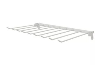 Twinslot White Fixed Trouser Hanger (W)66mm (D)40mm