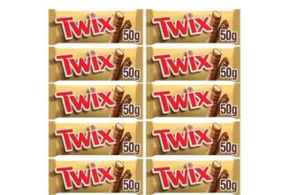 Twix Milk Chocolate Bars with Biscuit & Caramel Pack of 10 50g