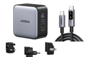 UGREEN Universal Travel Adapter, 65W USB C Charger GaN Nexode 3-Port with US/UK/EU Plug 100W USBC to USBC 1.6FT (With Codes)