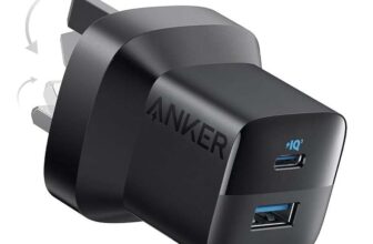 USB C Charger Plug, Anker 33W 2-Port (Cable Not Included) – Black/White AnkerDirect UK / FBA