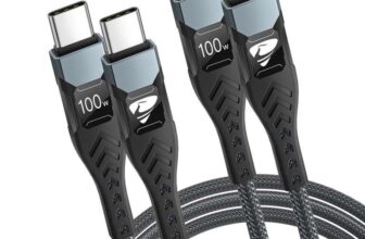 USB C to USB C, 100W 5A Fast Charging Cable 2Pack/2M USB Type C Charger Fast Charge Lead Usbc to Usbc Cable for iPhone 15 16 17 Pro Max