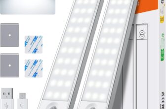 Under Cabinet Kitchen Lights, 2PCs 78LED Cupboard Light 6500K Super Bright, Motion Sensor Lights Indoor with 4 Modes, Magnetic Stick-On Under Counter Lights for Wardrobe, Kitchen, Closet, Stair
